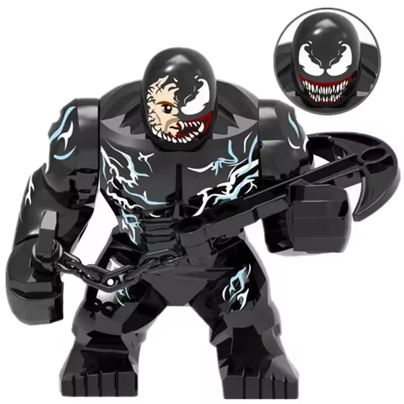 Building Blocks Marvel Transformation Figures Big Goblin Spiderman Iron Man Venom Captain Hawk Deadpool Technic Armor Gift Toys