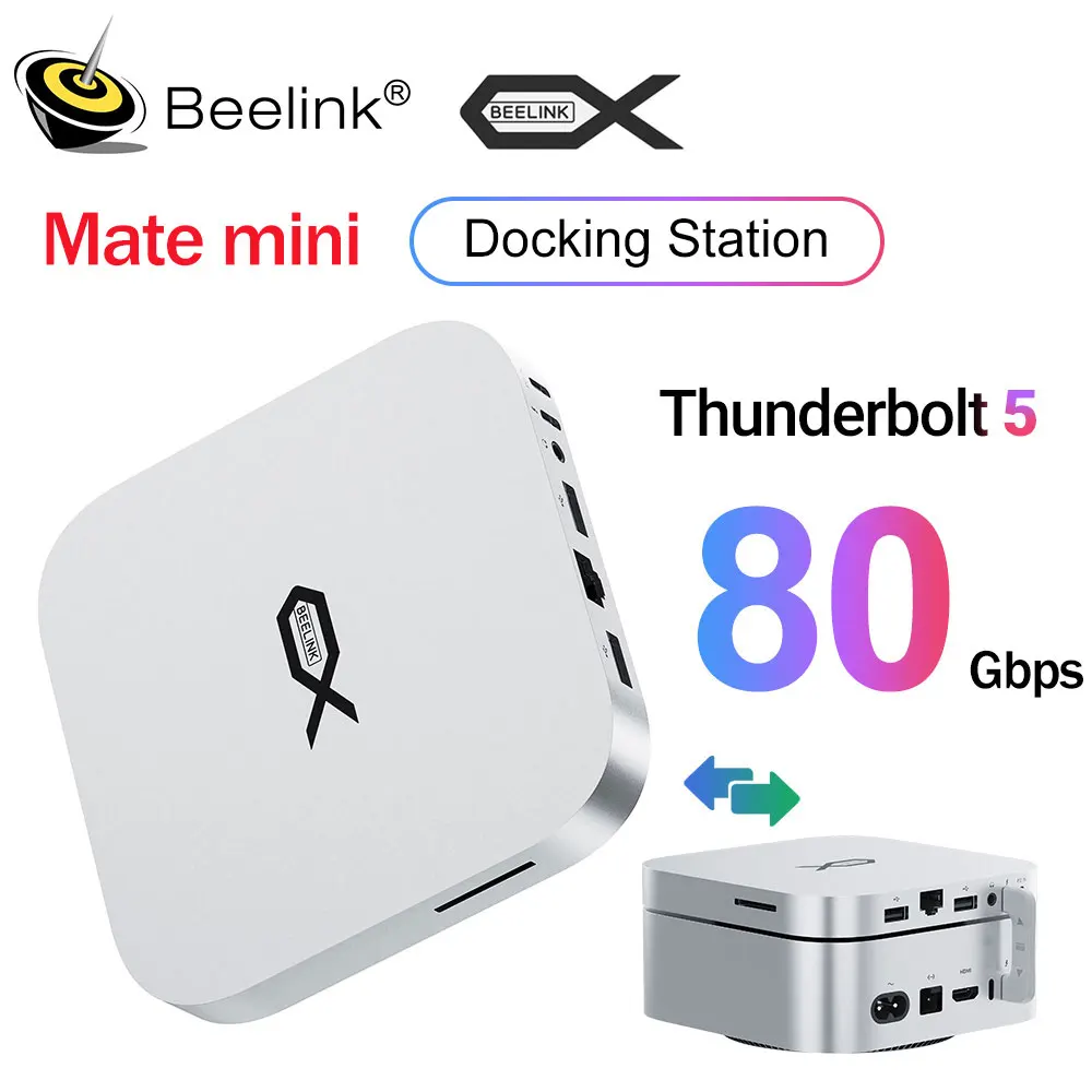NEW Beelink Mate Mini Docking Station Support Thunderblot5 High Speed for Mac Mini PC SER9 SER8 SER5 Max Gaming Computer EX Pro
