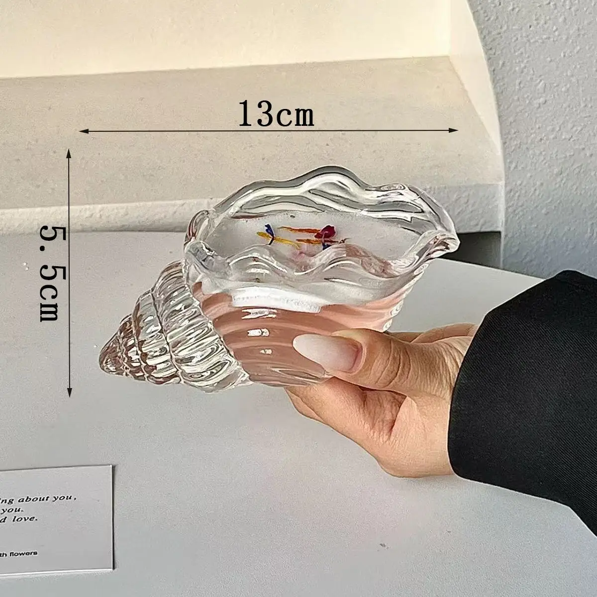 Aesthetic Sea Conch Glass Cup Creative Transparent Unique Cocktail Juice Coffee Cups Drinkware Bar Party Home Decor Gift