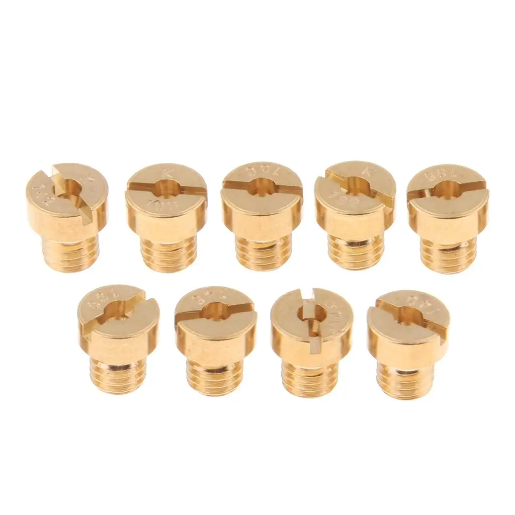Carburetor Main Jet Nozzle Set Copper Golden M5 Thread Easy Install for 50cc 175cc Motorcycle Carburetor