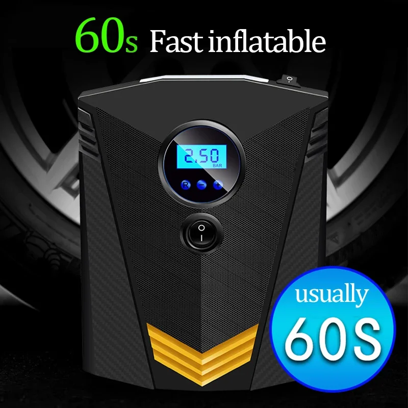 150PSI Auto-Reifenfüller, 12 V DC, tragbarer Luftkompressor für LKW, Motorrad, Fahrradreifen, digitales Manometer, schnelles Aufpumpen – Detail 4