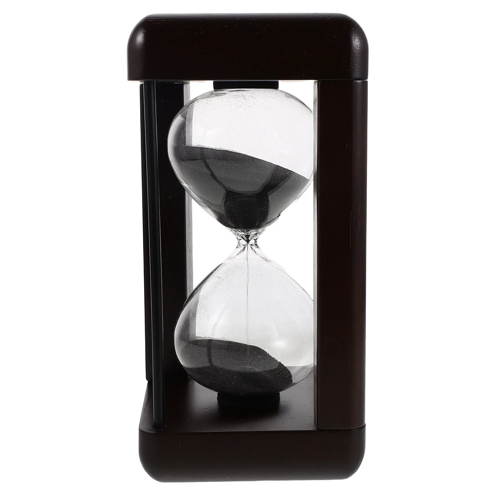 

30 Minute Vintage Hourglass Sand Timer Glass Desktop Clock For Home Office Kitchen Wood Base Accurate Time Management Tool Retro