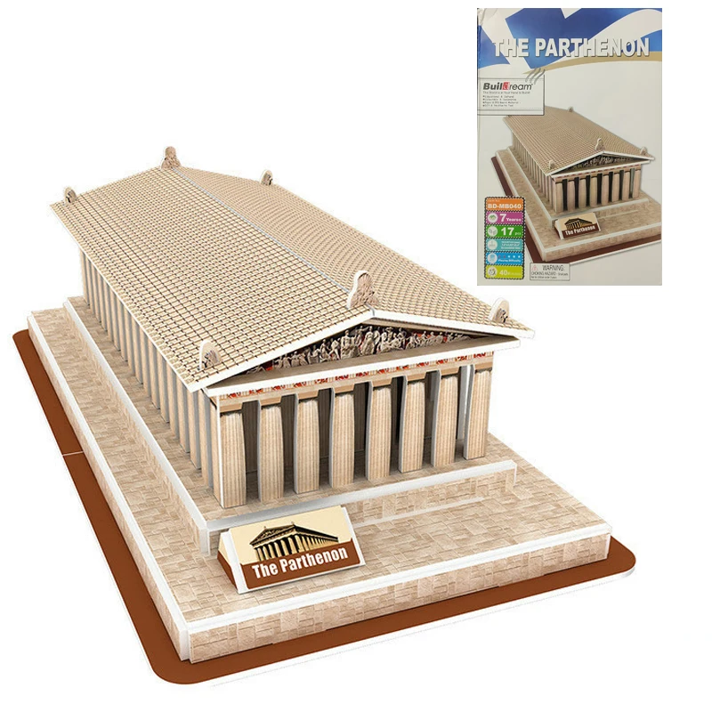 The Parthenon Temple Greece Acropolis 3D Paper Puzzle Building Model Toy World\'s Great Architecture Boy Girl Friend Travel Gift