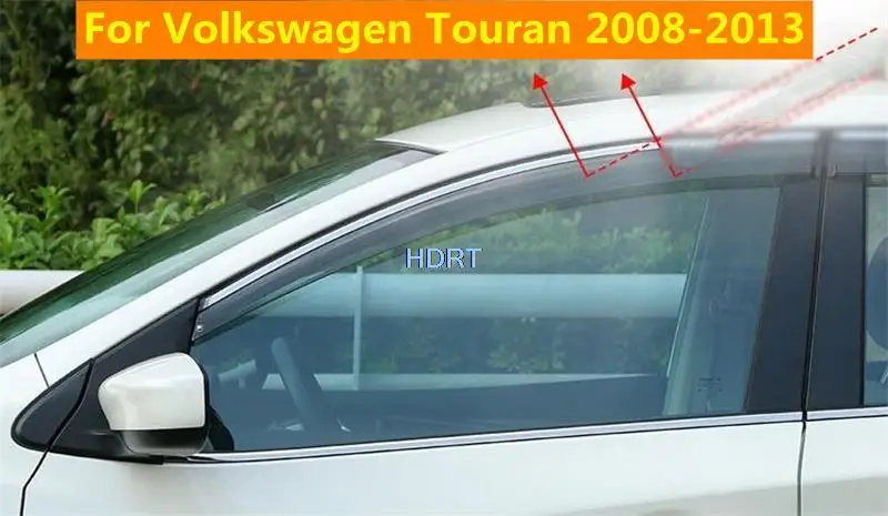 

For Volkswagen VW Touran 2008-2013 Car Styling Smoke Window Sun Rain Visor Deflector Guard 4pcs Protector Decoration Accessories