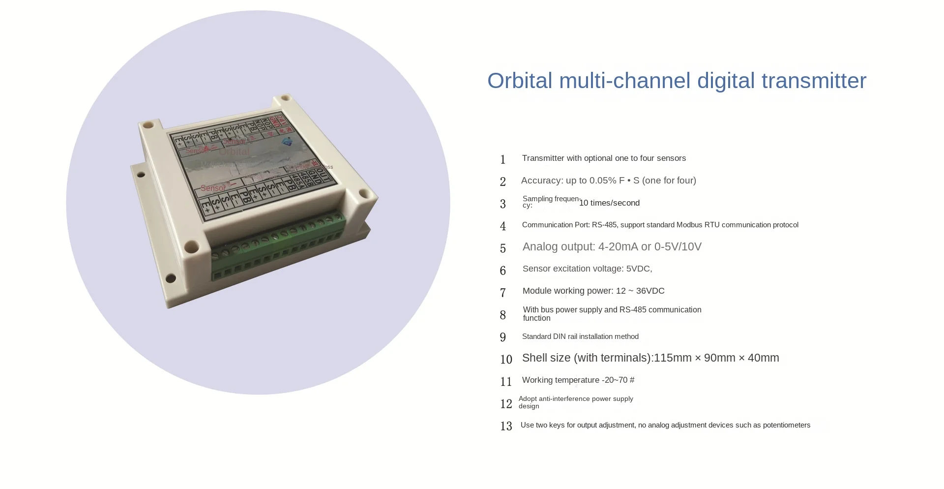 Orbital Multichannel Digital Transmitter/Load Cell