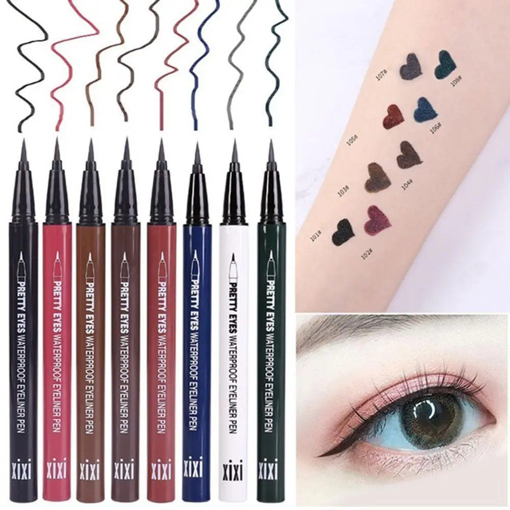 Nuevo Delineador de ojos de secado rápido resistente al agua, lápiz delineador de ojos que no florece, delineador de ojos negro Natural de larga duración para mujer