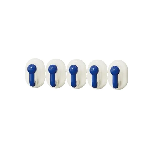 Bathroom Organizer Silver Plated White Wall Mounted Hook Sturdy Plastic Construction Double-sided Tape Included