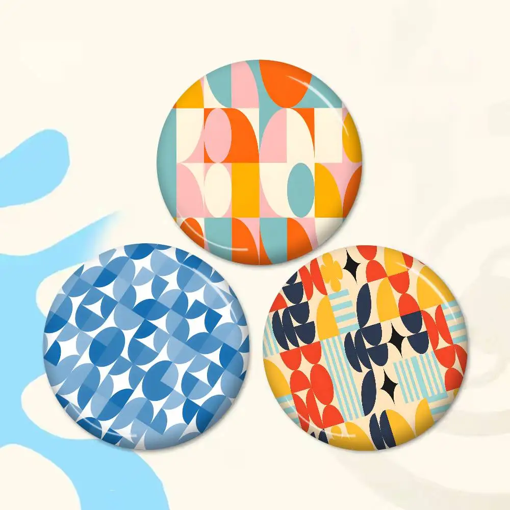 Bauhaus Modern Simplicity Geometric 58mm  Figure Icon Badge Handmade Tinplate Brooch for Backpack Clothes Chest Ornament Gifts
