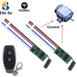 Mini Universal Controle Remoto Motor Módulo de Relé, Receptor e Transmissor para Frente e Reverso DIY, 12V, 3.6V, 6V, 18V