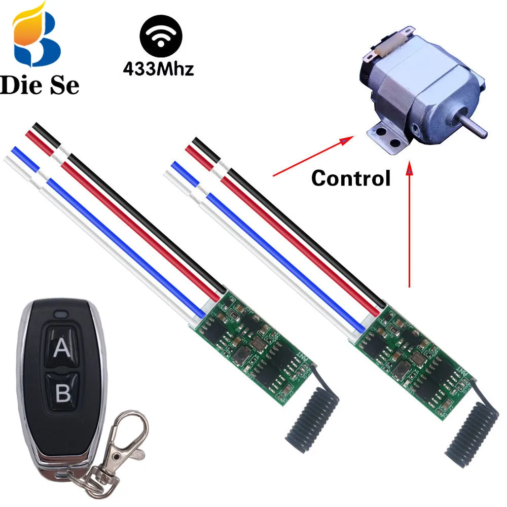 Mini uniwersalny pilot zdalnego sterowania 12V moduł przekaźnika silnika 3.6V 6V 18V odbiornik przekaźnika i nadajnik do przodu i do tyłu DIY