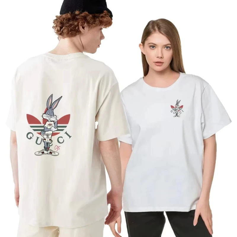 

Unisex Cotton Round Neck Animal Print T Shirt Casual Short Sleeve Luxury Brand Logo Design All Seasons Top Surf Beach Wear