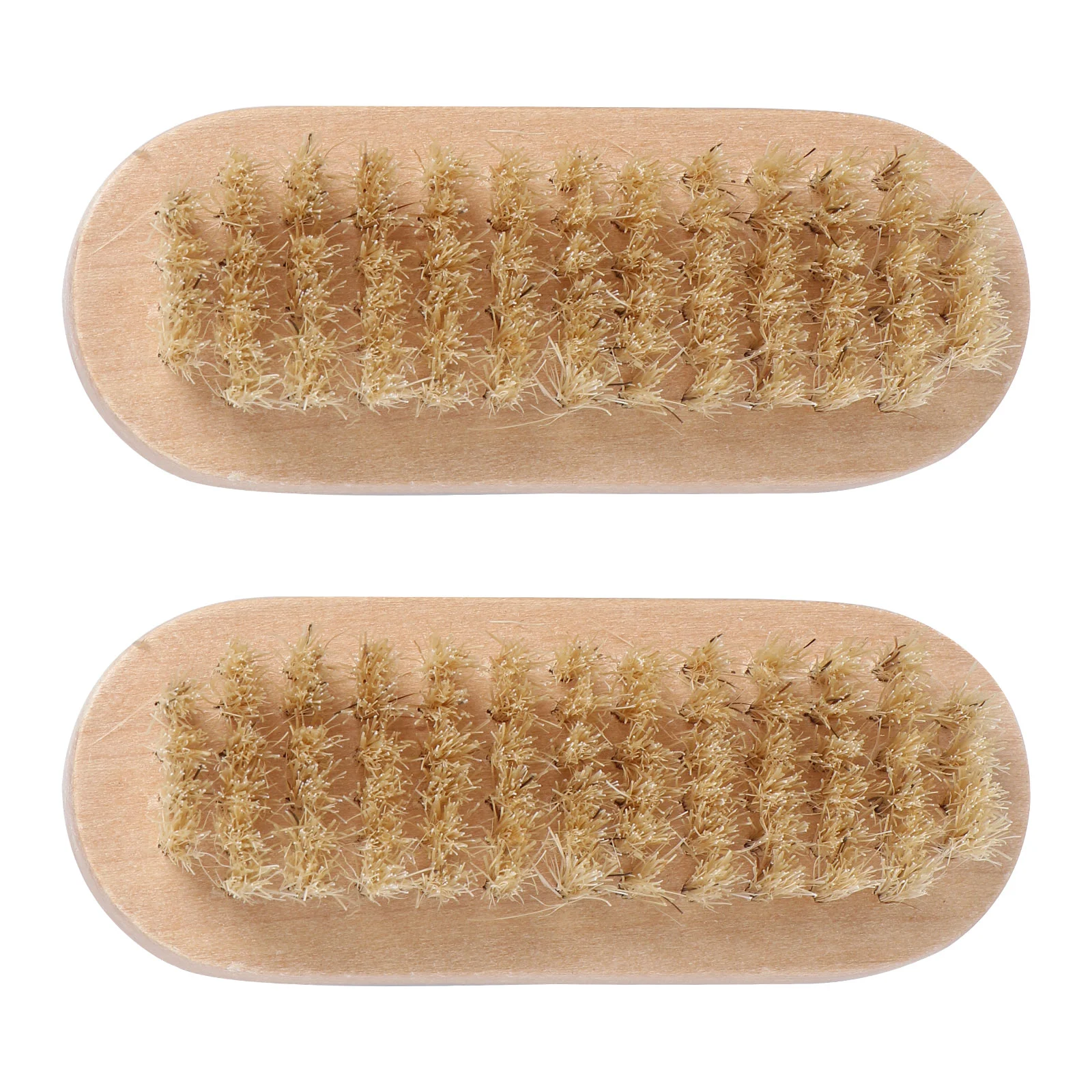 2 Pcs Nail Pedicure Tool Two Sided Boar Bristle Brush Manicure Tools Wooden