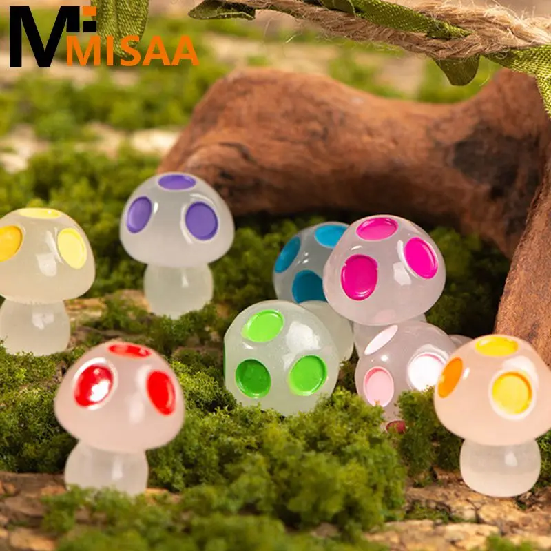 Mini Glow Mushroom Decoration Unique Design Glow Effect Whimsical Trend Charming Innovation Glowing Mushroom Ornaments Delicate