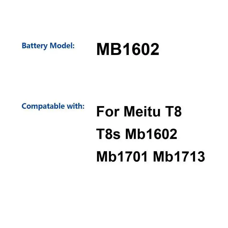 

Для Meitu T8 T8s Mb1602 Mb1701 Mb1713 аккумулятор мобильного телефона 3580 мАч высокая совместимость
