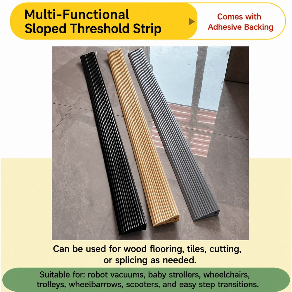 1M Silicone Sweeping Robot Slope Climbing Strip Bendable Anti-slip Water Barrier Self-adhesive Waterproof Bendable Strip