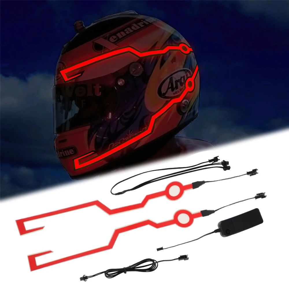 Cycling Warning Lights Universal Motorcycle Helmet LED Light Refit night light Sticker Waterproof Blinker Cold Light Strip