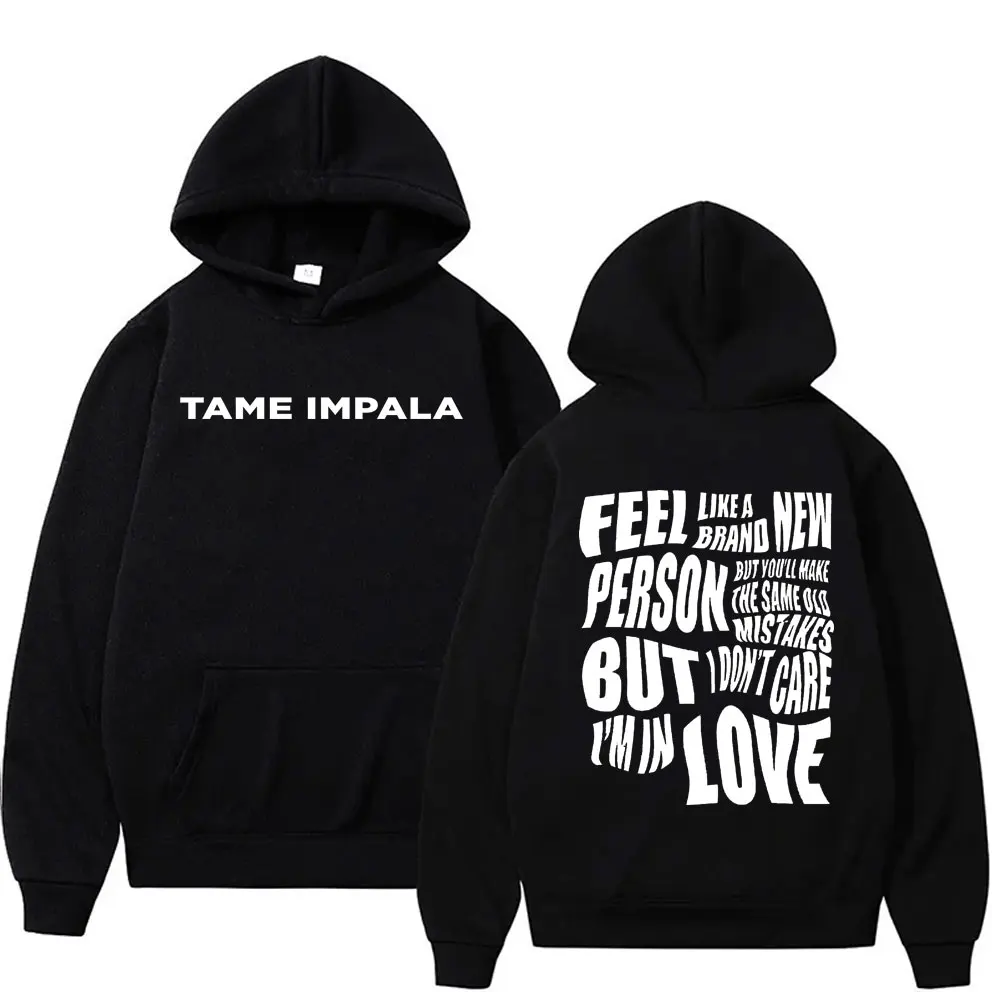 

Tame Impala Currents Double Sided Print Hoodie Men Women Vintage Loose Oversized Pullover Male Lndie Pop Rock Music Band Hoodies