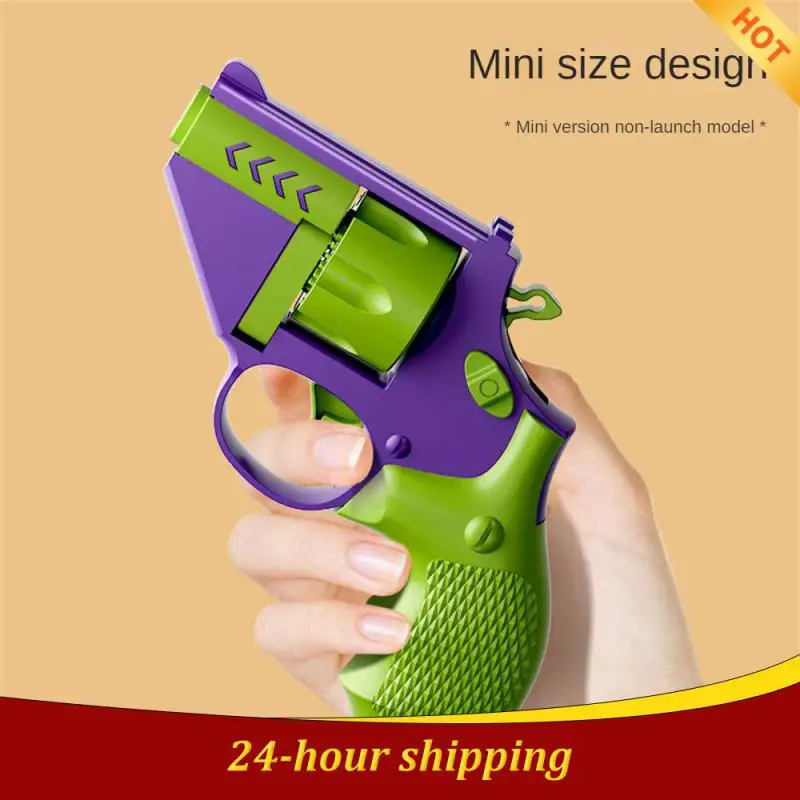 

Revolver Gun Unique Design Spinning Top Birthday Present Unzip Revolver Toy Decompression Toys Novelty Toys Child Radish Mini