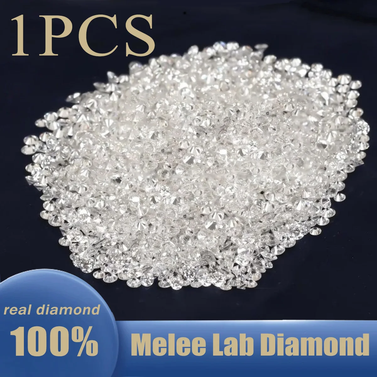 1 Pcs Round Cut Different Sizes Lab Melee Diamond 2.0-4.1mm HPHT Melee Diamond Lab Small Diamond for Jewelry Made
