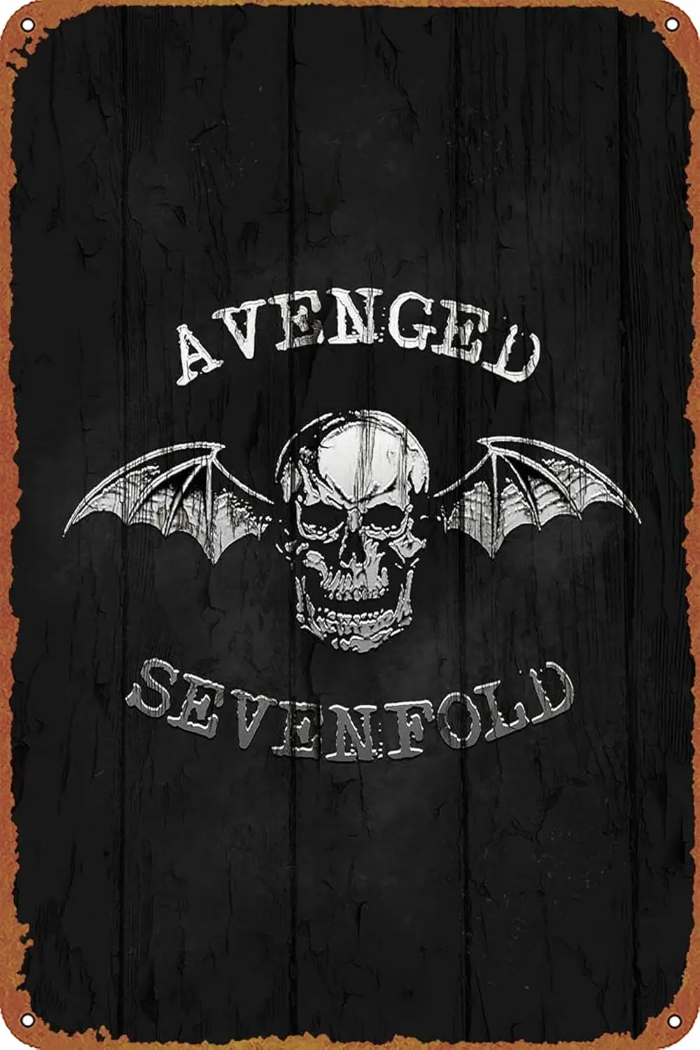 Metal Vintage Logo Avenged Sevenfold A7X Rev Music Poster Metal Tin Sign Retro Wall Signs for Home Cafe Bar Pub Wall Decor 8x12