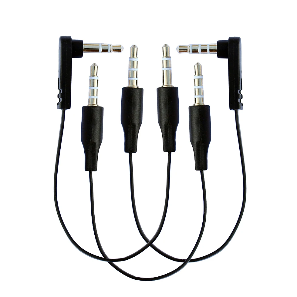 Câble audio coudé à 90 degrés pour voiture, câble court de forme plate, mâle à mâle, AUX, 15cm, 3.5mm