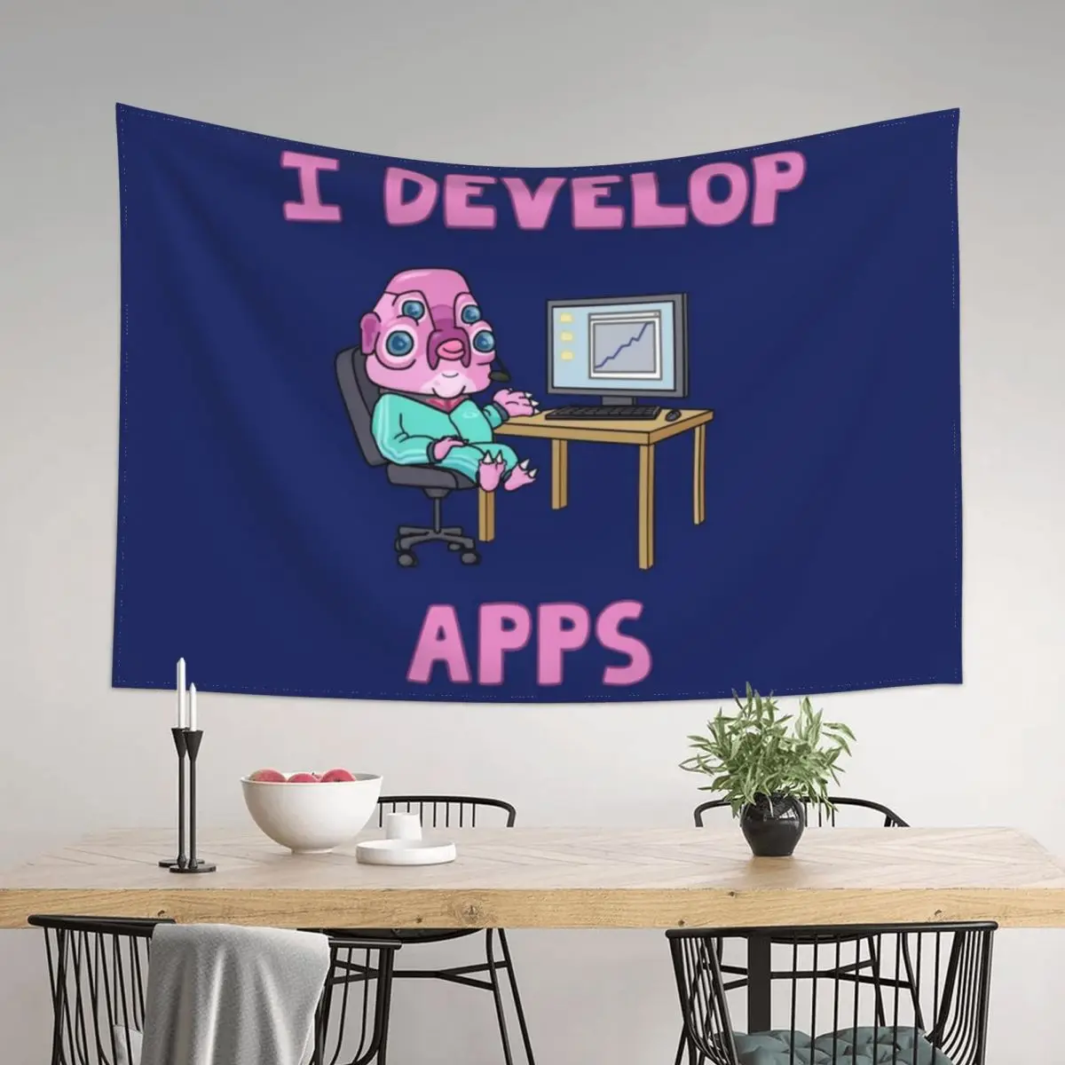 

Glootie - I Develop Apps Tapestry Home And Comfort Decor Wall Art Room Decoration Korean Style Room Decorations Tapestry