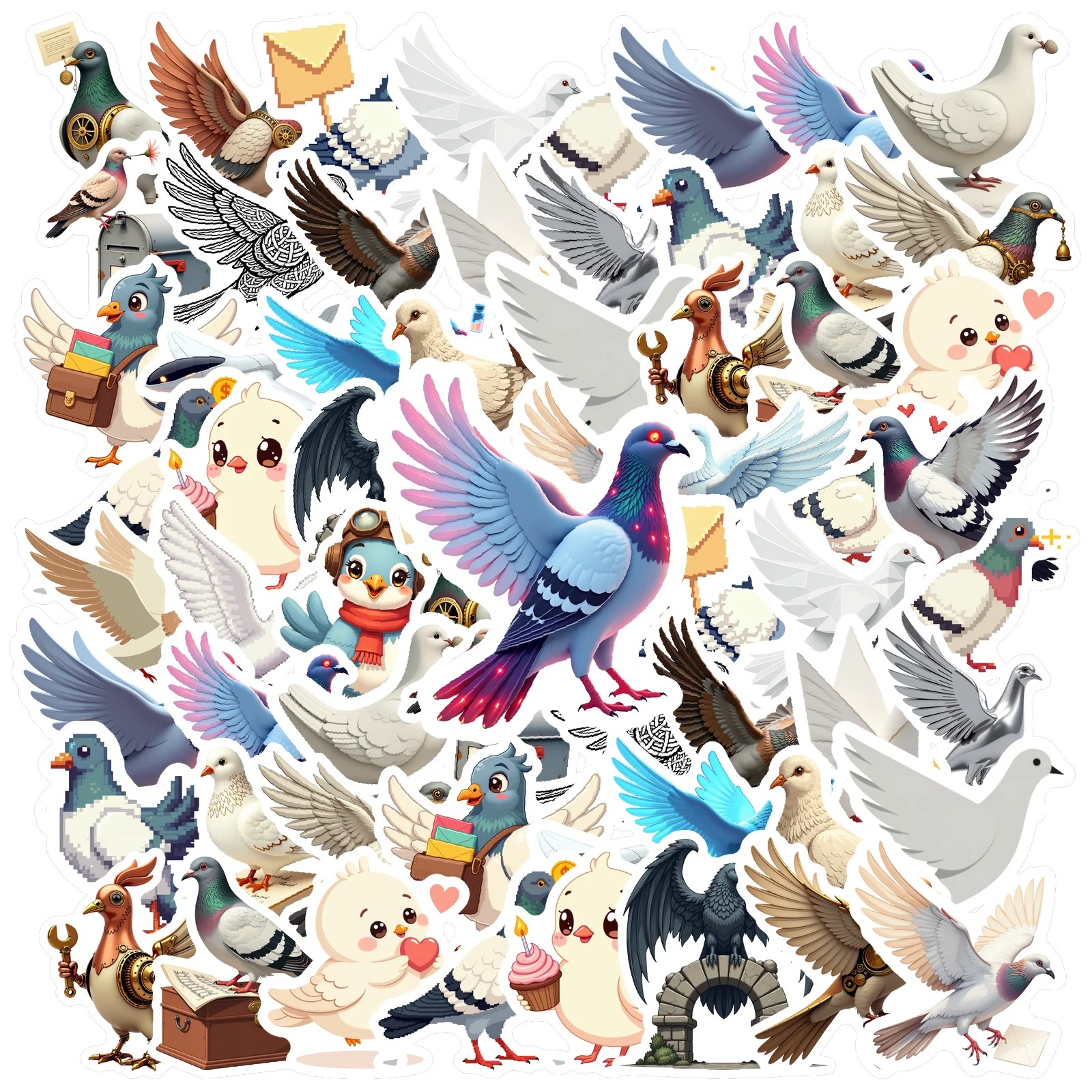 35-100-шт-наклейки-с-мультяшными-птицами-наклейки-с-героями-мультфильмов-наклейки-с-животными-для-персонализирующих-инструментов-поделки