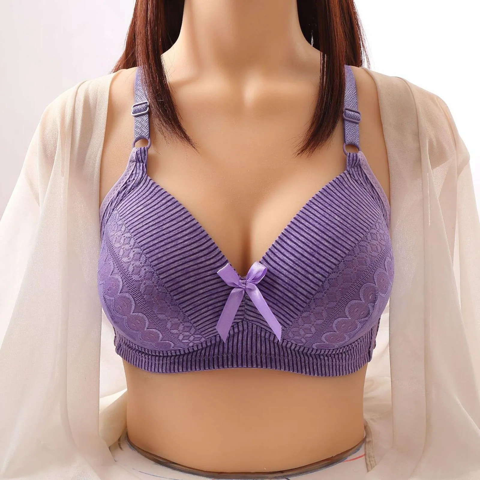 Women Casual Adjustable Breathable Top Bra Underwear Without Steel Ring Gathering And Adjusting Bra Pack of Bras