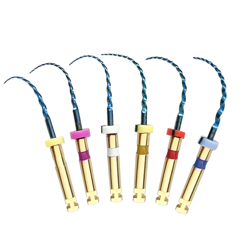 EYY ملفات دوارة اللبية للأسنان SX-F3 ملفات الننتول الزرقاء المنشط بالحرارة والنيكل والتيتانيوم ومضادة للتعب ملف قناة الجذر 6 قطعة/صندوق #6