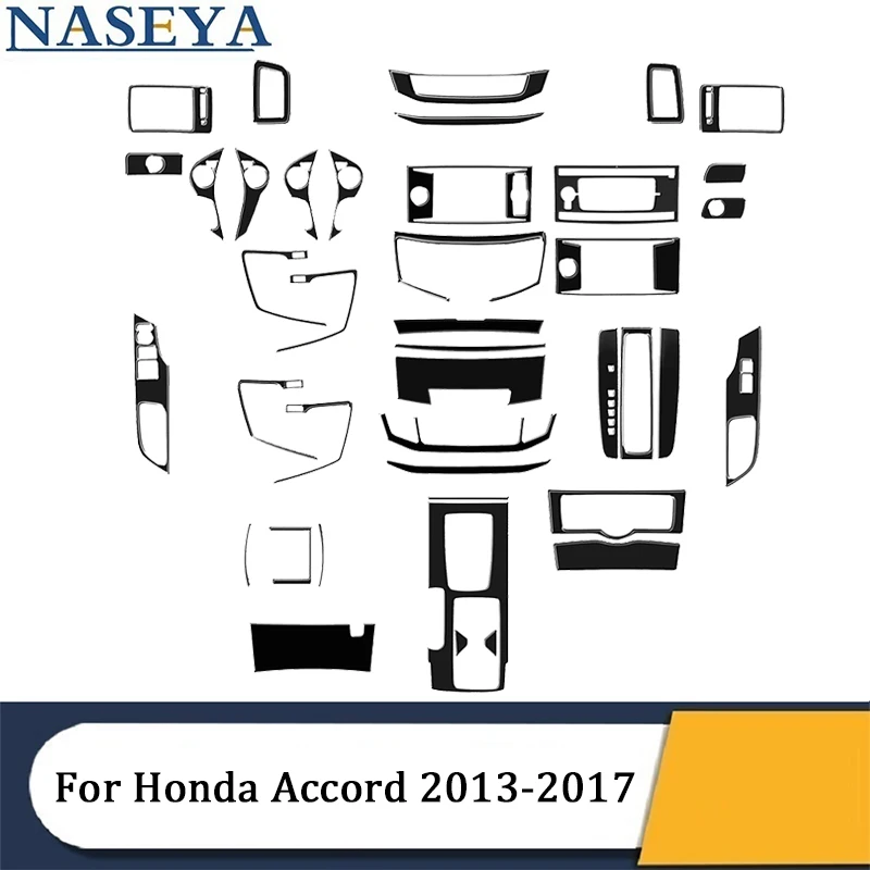 

For Honda Accord 2013 2014 2015 2016 2017 ABS Piano Black Stickers Car Various Parts Interior Decorative Accessories