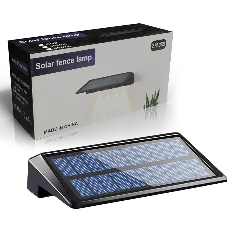 

Solar Fence Light Outdoor Waterproof LED Solar Powered Deck Lights for Outside Balcony Walkway Pathway Railing Solar Garden Lamp