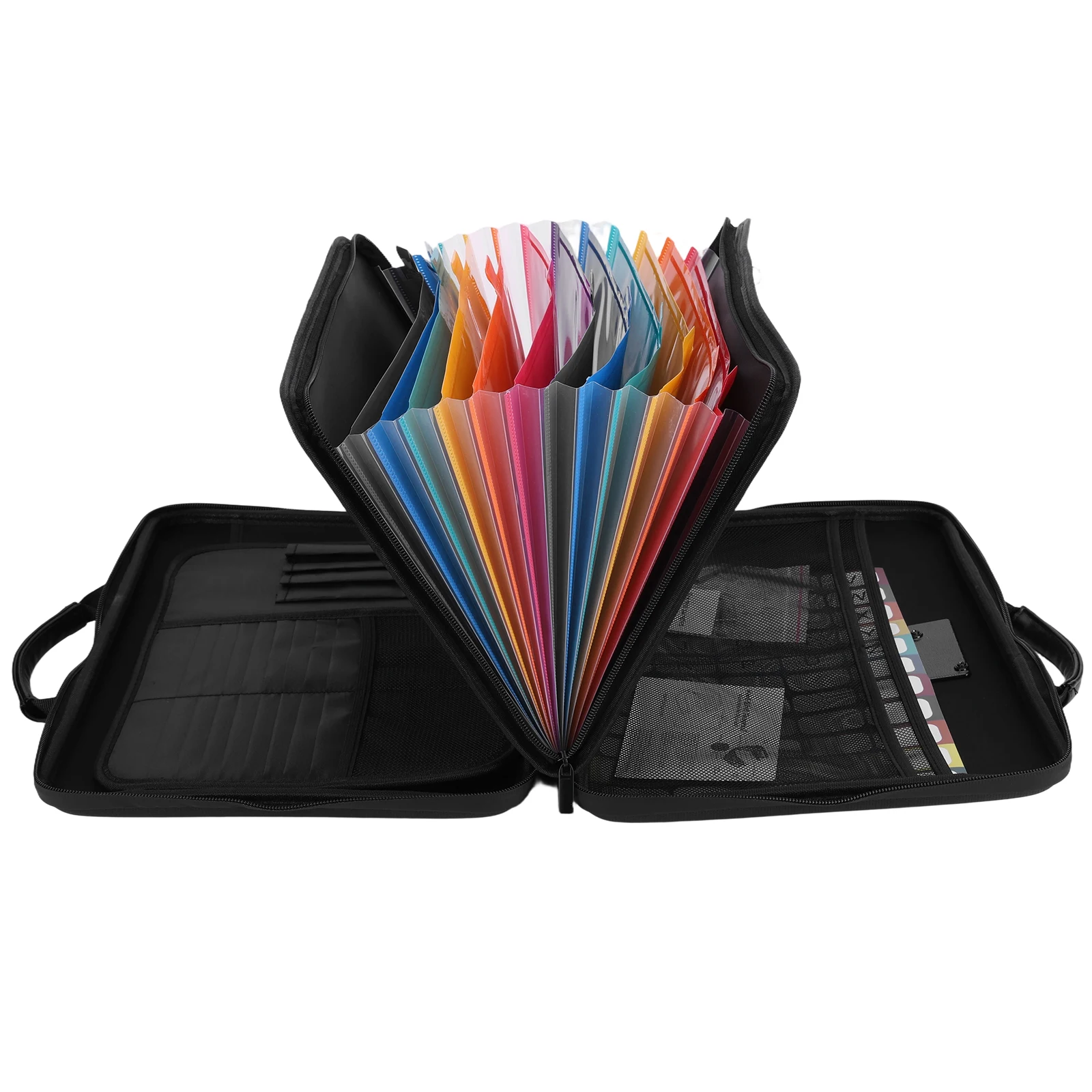 

13 Accordion Pocket Hard-Shell File Bag with Lock Portable File Storage Case Large Capacity for Offices Business Travel Meeting