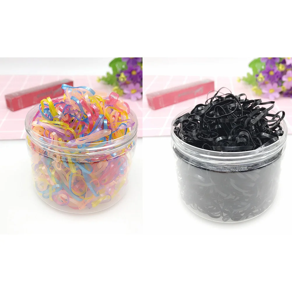 1000Pcs Rubber Bands Box Set Multicolor Elastic Hair Bands Disposable Hair Ties for Handcraft Ponytail Holder