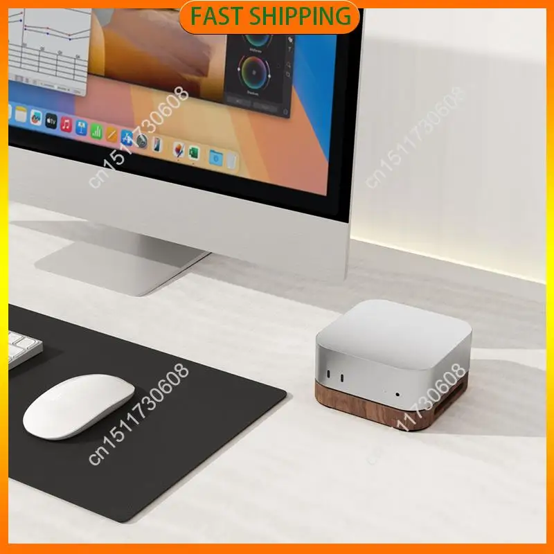 اشتري الآن حامل قاعدة سطح المكتب لـ 2024 Mac Mini / Pro حامل رائع زر التبديل الخارجي حامل الكمبيوتر بتصميم مقاوم للغبار #4