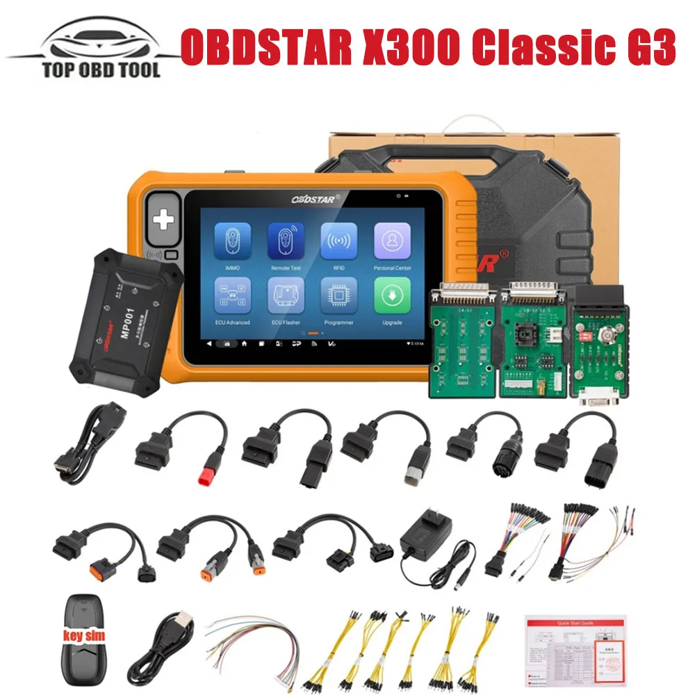 OBDSTAR X300 Classic G3 Key Programmer for Car/ HD/ E-Car/ Motorcycles/ Jet Ski with Key Sim and Motorcycle Kits 2 Years Update