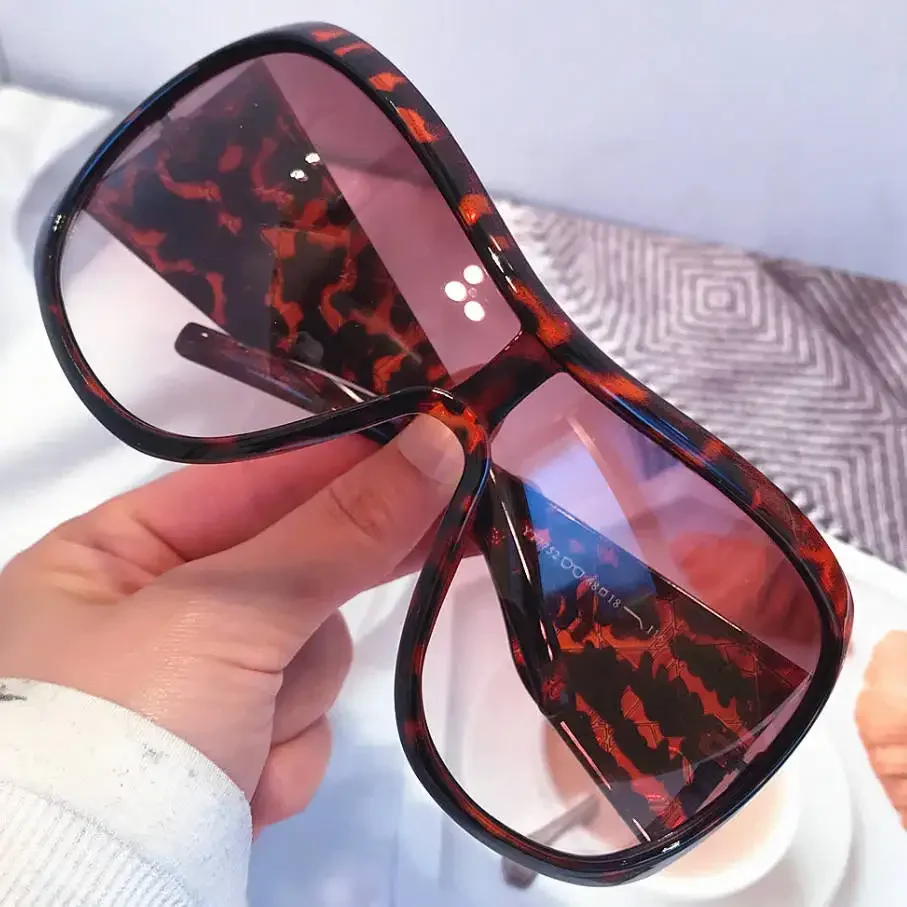 Vintage Square One Piece Shield Y2K Sonnenbrille für Frauen Neue Mode Rot Schwarz Farbverlauf Sexy Sonnenbrille Damen Oversize Shades – Detail 10