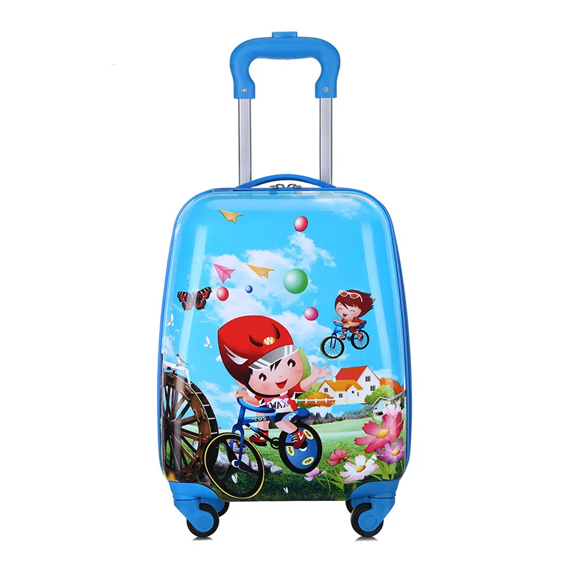 18 Inch High Quality Cartoon Cute Trolley Kids Luggage Travelling Carry-on Child Suitcase Boarding Case For Boys And Girls