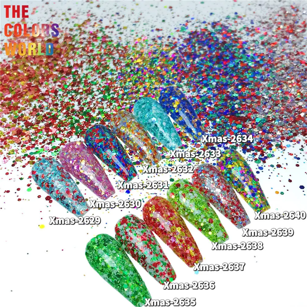 TCT-742 Christmas Mix Nail Art Xmas Glitter Body Makeup Art Textile Technics Fine Arts Plastic DIY Festival Clothing Decoration