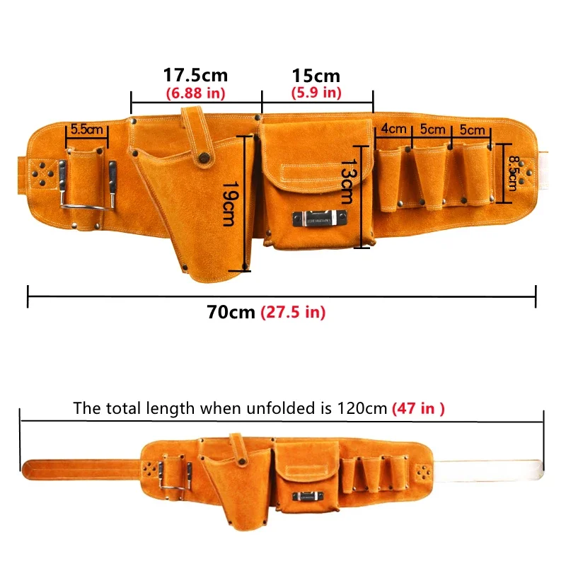 Funda de taladro de cuero de vaca, bolsa de herramientas de cintura, cinturón eléctrico duradero, bolsa de herramientas con cinturón para taladro