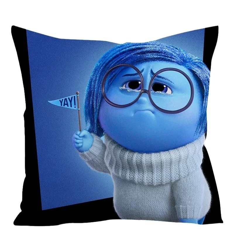 Disney Inside Out 2 Cartoon Figures Juste de coussin, Joy Anger, Anlande, Canapé, Chambre, Voiture, Taie d'oreiller, Décoration de la maison, Cadeaux