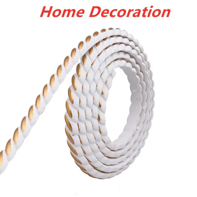 Home Decoration Wall Trim Line Self-Adhesive PVC Wall Molding Line Ceiling Baseboard Background Decor Line Frame Border Decor