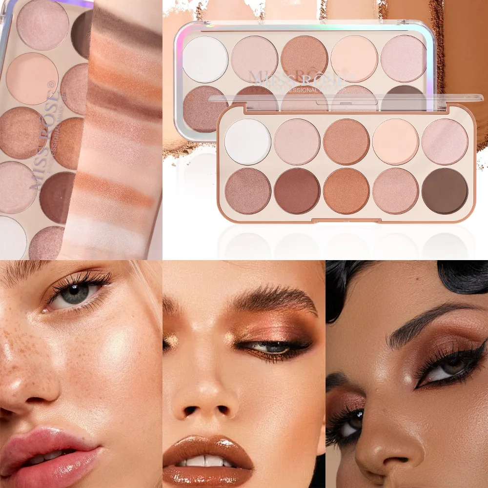 Beauty facial 10 color pearl shimmer, brightening high disc, high gloss and contouring integrated disc set, makeup box for begin