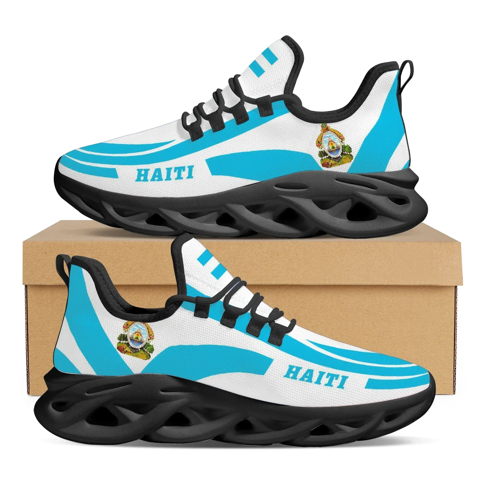 

Haiti National Emblem Print Platform Sneakers Ladies Light Lace Up Vulcanized Shoes Autumn Student Casual Walking Shoes Zapatos