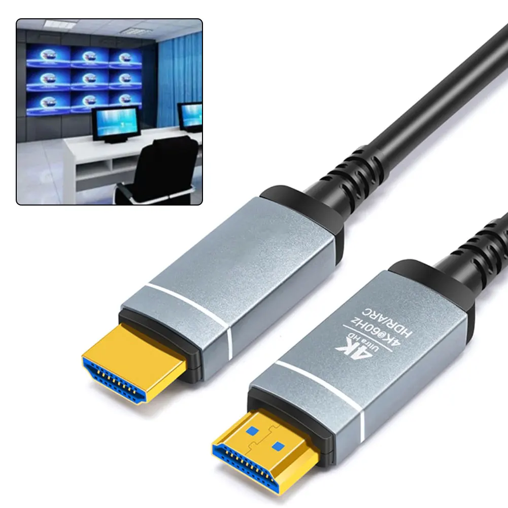 

High Speed Fiber Optic Cable 18Gbps 4K 60Hz Optical Cord with Gold Plated Connectors Compatible with For TV and Gaming Systems