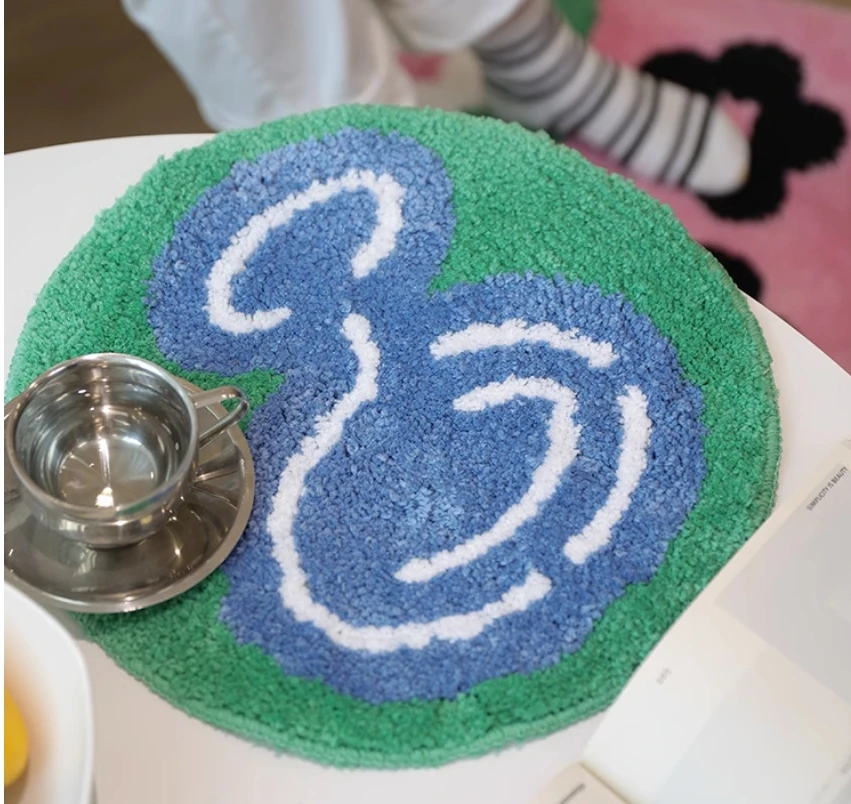 Flower  Geometry Tufted Seat Cushion Soft Loop Fleece Breathable Round Square Chair Mat Cushion Office Sedentary Anti-slip Mats image 5