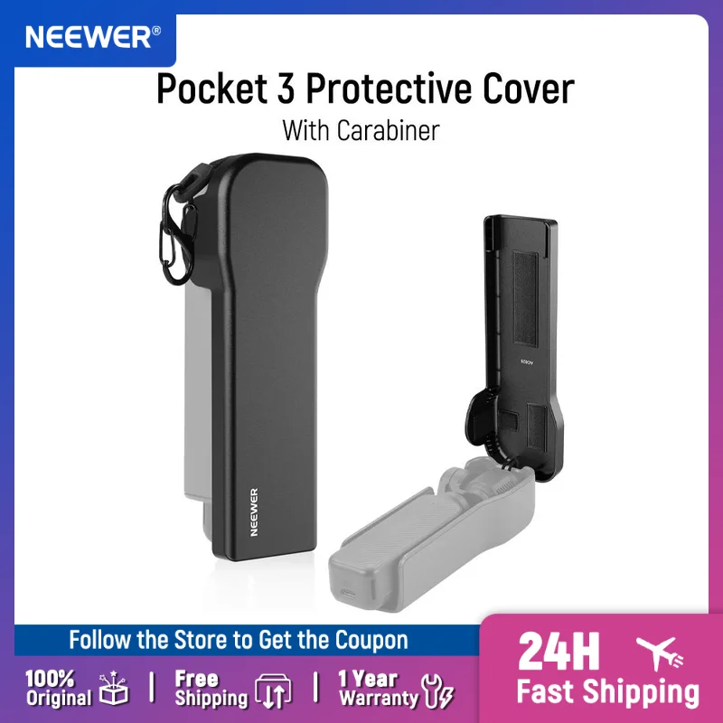 

NEEWER Pocket 3 Protective Cover with Carabiner Heavy Duty Shockproof Upper Hard Case for DJI Osmo Pocket 3 Gimbal