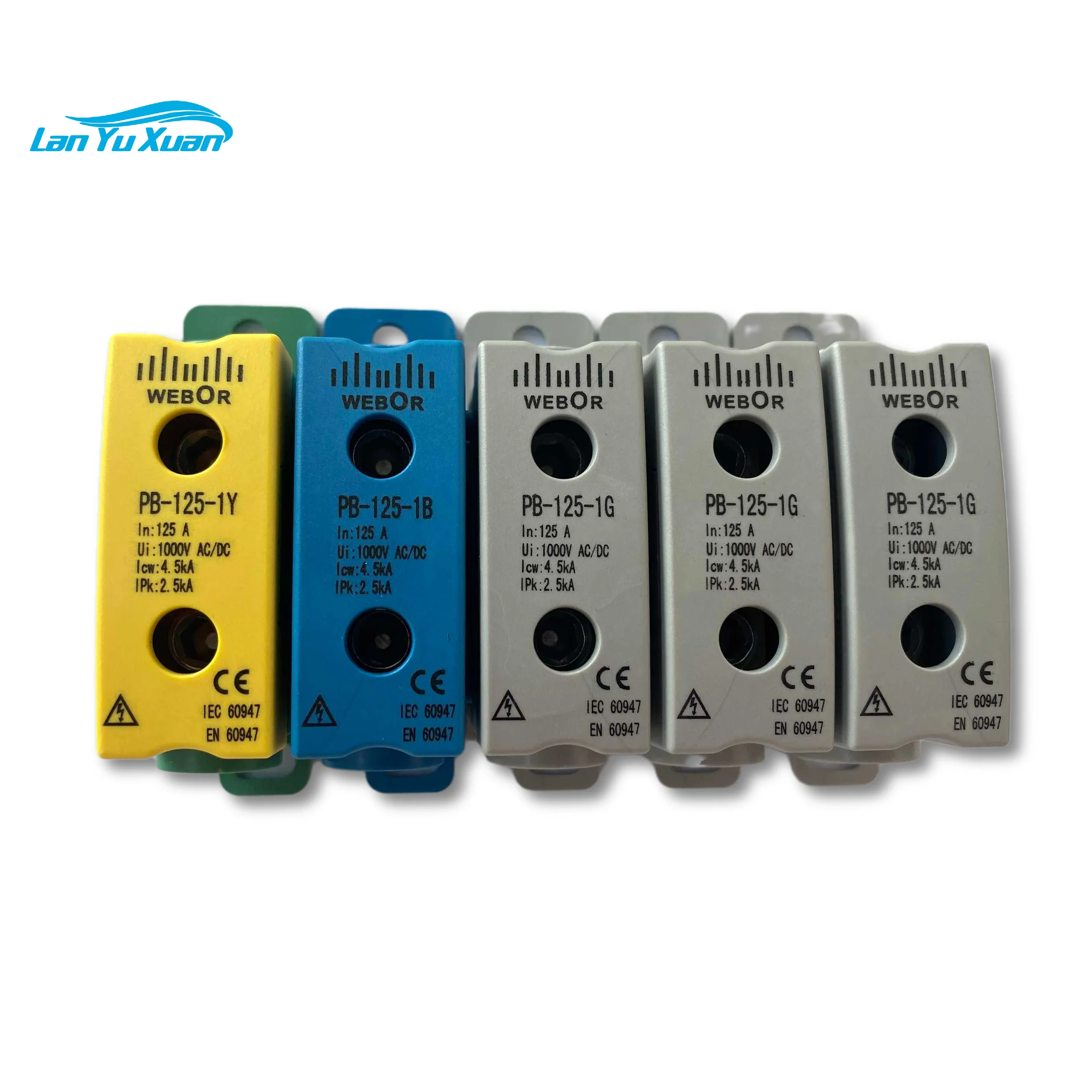 

WEBOR PB-125-1G 1B 1Y 125a 150a Din Rail Terminal Block for automation equipment