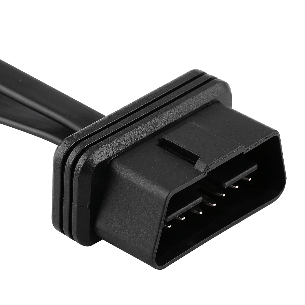 OBD2 Cable Adapter OBD2 Flat Extension Cable 16 Pin Male to Dual Female OBD2 Splitter Flat Extension Cable Adapter with Switch