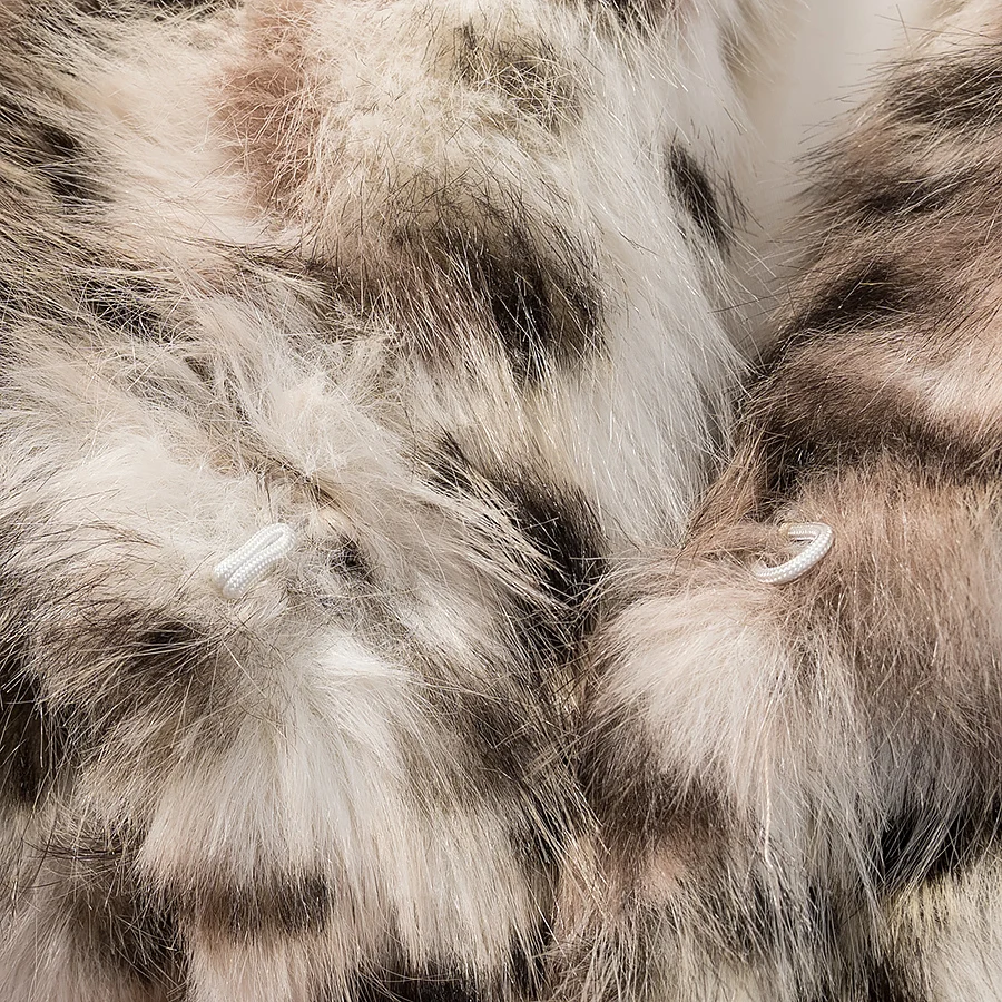 2026年秋冬アニマルプリントレトロフェイクファージャケットコート