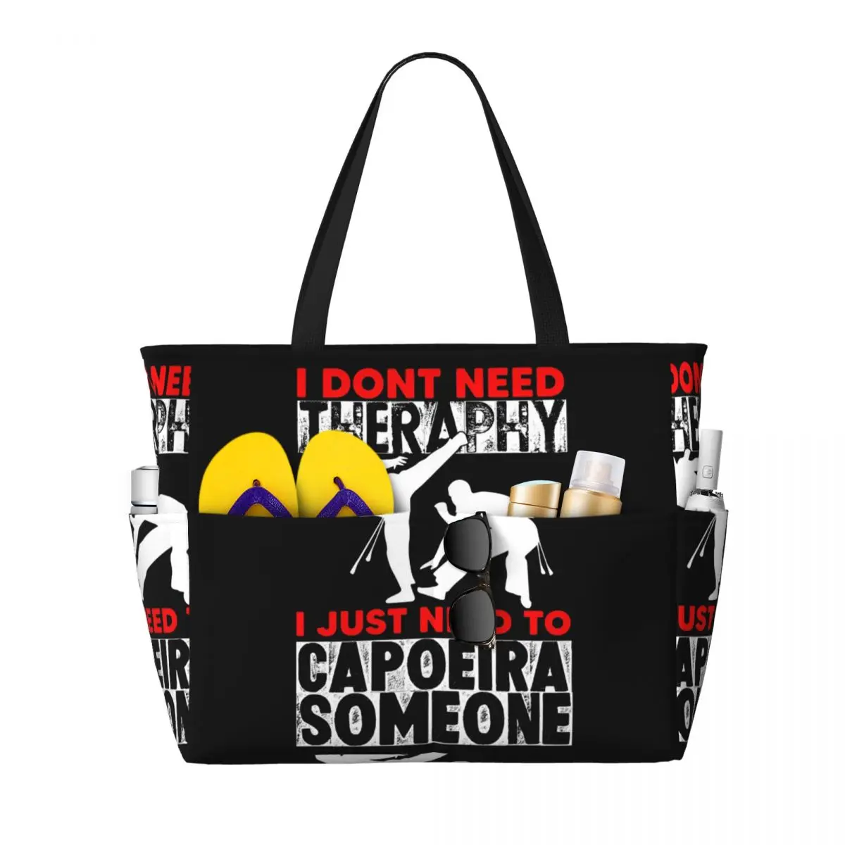 

Capoeira Movements Capoeirista Brazilian Martial Beach Tote Bag Sport Yoga Duffle Large Tote Bag Women Travel Bag Fitness bag